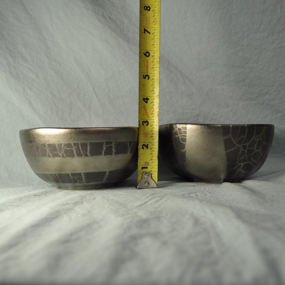 TWO signed 22 oz bowls 2007 Michael Wainwright ceramics grey (w1451) - Picture 2 of 16